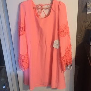 Altar’d State neon pink lace dress